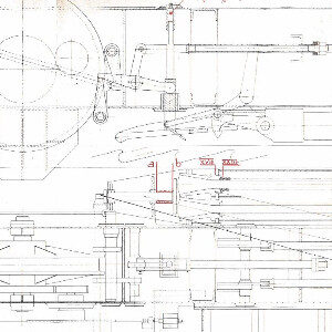 Expertise technique de plan mécanique tiré d’un plan du système de griffes d’ascenseur Nord de 1965 de la tour Eiffel